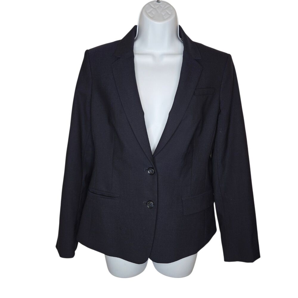 Banana Republic Lightweight Wool Blazer Jacket Navy Blue 6P Petite 567604